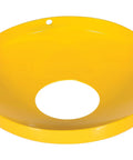 Heavy Duty Steel Dome Covers For 4.5 Inch Bollards Slick Yellow Finish, durable steel cap with center hole for posts.