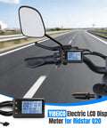 High Bright LCD Display Meter for Electric Scooters mounted on handlebar, showing speed and odometer, compatible with 24V-48V systems.