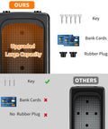 Comparison of Weatherproof 4 Digit Key Lock Box Wall Mounted With 5 Key Capacity And Resettable Code, showing features and upgrades.