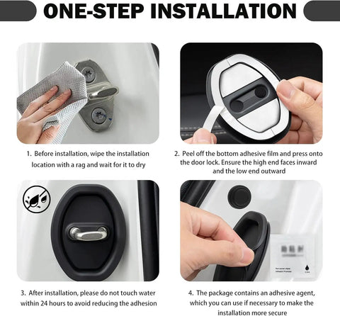 One-step installation guide for Top Tier Silicone Door Lock Dampers For Gmc Sierra 1500 2500 3500 SLT AT4 Denali 2019 2026 4 Pack Kit.