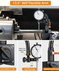 High-Precision 0 To 1 Inch Dial Indicator With 0.001 Inch Readout, 13.5 Inch Flexible Arm, 176 Lbs Magnetic Base in machining setup