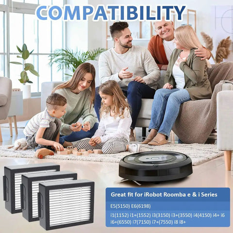 Replacement High Efficiency Filter 4639161 For Roomba E I And J Series Vacuum Cleaners 3 Pack Fits E5 E6 I3 I3 Plus I4 I4 Plus I6 I6 Plus I7 I7 Plus I8 And More Delivers 99 Percent Dust Pet Hair Capture And Cleaner Air