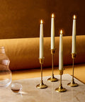Flameless Taper Candle Set 4 Pack 9 Inch Ivory Wax With Realistic 3D Wick Flame Flickering LED Remote Control And Timer Included