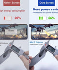 Comparison of screen energy consumption; left: high at 20%, thickness 1.99mm, right: low at 66%, thickness 1.92mm.