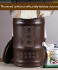 Legit Dope Old-School Ceramic Rice Canister With Tight Seal Lid, Extra Large Grain Dispenser for rice with thickened moisture-isolating body.
