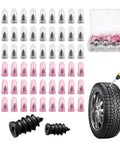 60 Piece Tire Repair Kit With Two Sizes Rubber Plugs And Vacuum Tire Plug Screws For Cars Motorcycles Trucks And Tractors Self Service Quick Fix Box Packaged