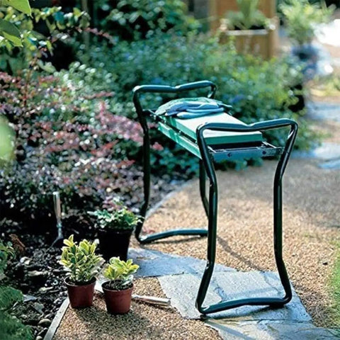 Garden Kneeler Seat With Handles And Tool Bags Folding Work Bench Multi Purpose Pad Chair for gardening in backyard