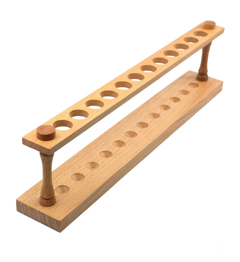 Sturdy Wooden Test Tube Rack Holds 12 Tubes Up To 22mm Diameter Perfect Lab Organizer For Test Tubes Crocheting Hooks And Spices