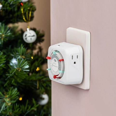 Heavy Duty 24 Hour Indoor Mechanical Plug In Timer With Easy Manual Override And Customizable Scheduling For Lighting Fans And Small Appliances A No Brainer Energy Saver in wall socket