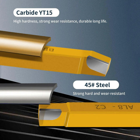 20-Piece Three Eighths Inch Carbide Tip Lathe Cutter Set For Metal Turning Boring And Chamfering showing bits detail