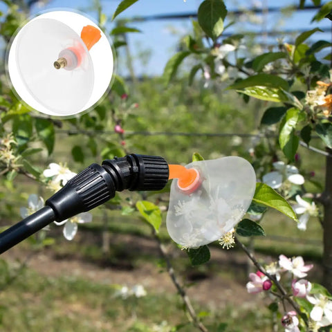 Electric Drift Guard Spray Nozzle With Transparent Windproof Shield for flat misting and precise crop spraying on plants.
