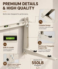 Close-up of Heavy Duty Mini Split Wall Mount Bracket for Outdoor Units with leveling bar and anti-vibration pads
