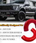 Tow Hook Cover Set For Ford F150 And Toyota Tundra, Fits 2004 To 2025 F150 And 2017 To 2021 Tundra, Red, Tough Tow Hook Caps