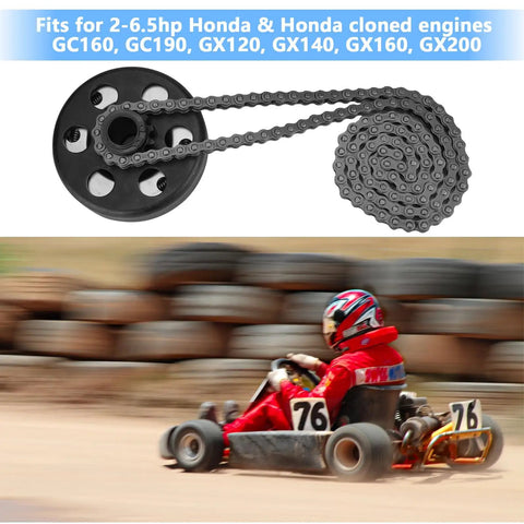 Centrifugal Go Kart Clutch Three Quarters Bore Ten Tooth For 40 41 420 Chain with kart racer in action