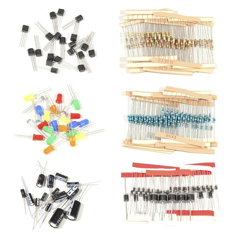 DIY Electronics Component Kit For Pro Projects 1910 Pcs Of Resistors Electrolytic Capacitors Schottky Diodes LEDs