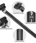 Detailed view of Beefy Aluminum Bike Seat Post 25.4mm, 27.2mm, 28.6mm, 30.9mm, 31.6mm Diameters, 350mm Length, Road And MTB Ready