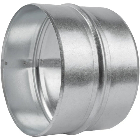 Durable 6 Inch Galvanized Steel Duct Connector For Round Vent Ducts, Metal Vent Coupler And Hose Adapter, Galvanized Pipe Connector For Easy Extensions, Secure Leak Free Fit With 6 Inch Ducting And PVC Or Aluminum Options, side view