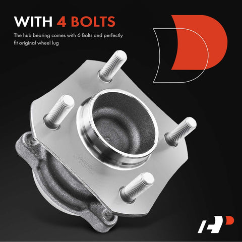 Rear Wheel Bearing And Hub Assembly For 4 Lug Nissan Sentra 2007 Through 2012 L4 2.0L With 4 Wheel ABS Direct Fit