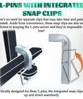 Illustration of Two Pack Premium Snap L Pins For Weight Distribution Hitches With Integrated Clips on metal bar