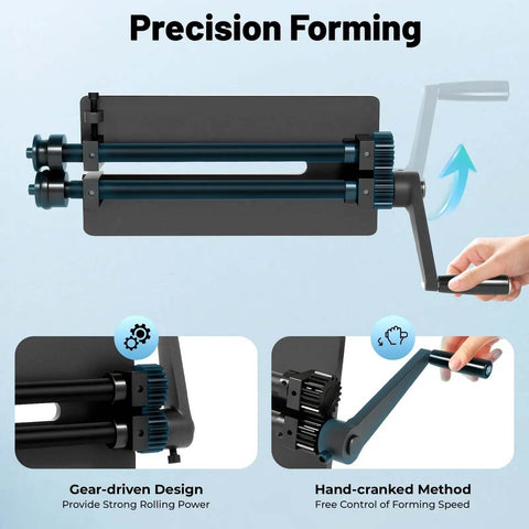 Bead Roller Machine For Sheet Metal Hand Crank 12 Inch Roller With 6 Dies 18 Gauge showing gear drive and hand-crank mechanism