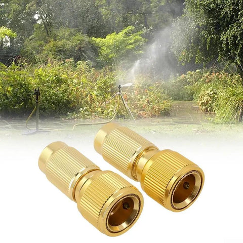 Heavy Duty Brass Quick Coupling Connectors For Garden Misting And Car Wash Expandable Water Hose Repair Kit With Durable Adapter Fittings, brass hose ends