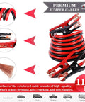 11.8 ft jumper cables from All In One Car Emergency Kit With 124 Pieces Roadside Safety Tools showing copper wire detail
