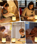 People using Go-To Night Light Touch Lamp With Built In Battery RGB LED Desk And Bedside Lamp 360 Degree Touch Control for reading and relaxing at home