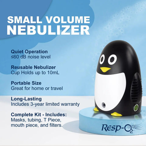 Kid Friendly Penguin Nebulizer Kit With Portable Compressor For Easy Breathing Pediatric Aerosol Nebulizer System Quiet Durable