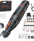 Cordless Rotary Tool Kit With 8V 2.5Ah Battery 5 Speeds Up To 30000 RPM LED Work Light 47 Piece Accessory Set included