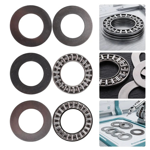 Heavy Duty 4 Set Compact Thrust Roller Bearing Kit With Carbon Steel Needle Washers 20mm Bore 35mm Outer Diameter 2mm Width Fits Lawn Tractor And Garden Mowers To Slash Vibration And Keep Moving Smooth Like Ice Cream On A Hot Summer Day For Real, carbon steel thrust bearings and washers