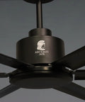 Close-up of 120 Inch HVLS Industrial Ceiling Fan With Remote For Warehouse Gym Barn Shop Garage Cranks Out 28,000 CFM With PMSM Motor