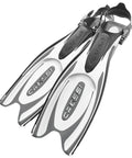 Frog Plus Open Heel Scuba Fin Beefy Dual Density Blade With Three Material Injection Mold Tech Comfortable Foot Pocket Black White Size S M