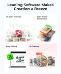 xTool S1 laser engraver banner with features: 10,000+ tutorials, 500+ preset parameters, easy editing, AI drawing.