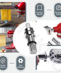 Worm Gear Kit For 5Qt And 6Qt Stand Mixers Replacing 9706529 9709511 9703337 9709231 shown with pasta attachment and drive shaft