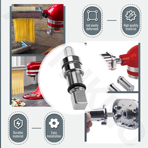 Worm Gear Kit For 5Qt And 6Qt Stand Mixers Replacing 9706529 9709511 9703337 9709231 shown with pasta attachment and drive shaft