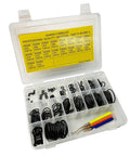 Scuba Diving O Ring Kit With Brass Pick For Gear Maintenance, 200 Piece Set Of Durable Black O Rings in compartmentalized case