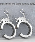 Multiple Angle Adjustable Wire Guide Roller With Reinforced Steel Bracket For Cable Routing And Bridge Wire Pulling In Commercial Conduit Layout, Stainless Steel 65mm Ring Opening And 330 Degree Rotation, shown front view