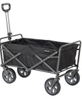 Collapsible Folding Outdoor Utility Wagon With Large Capacity And Easy Setup, Heavy Duty Foldable Wagon For Camping, Black