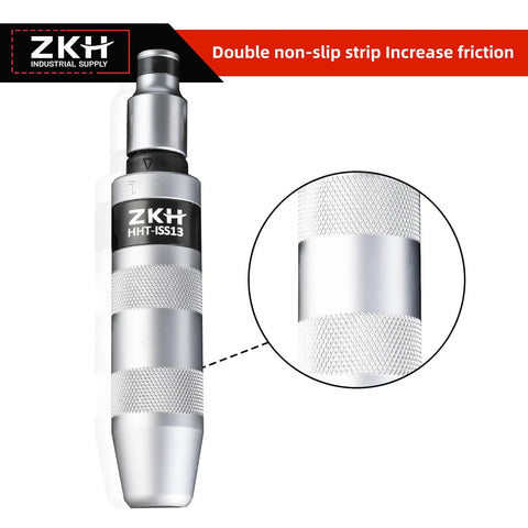 Half Inch CR-V Hand Impact Screwdriver With Reversible Manual Drive, Includes 12 Piece Slotted Phillips Hex Bit Set, Heavy Duty Anti Knock Handle