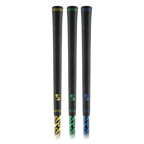 Senior Swing Speed Golf Training Set with 3 Weighted Speed Sticks in Yellow Green Blue Used by Pros Worldwide for Faster Club Head Speed