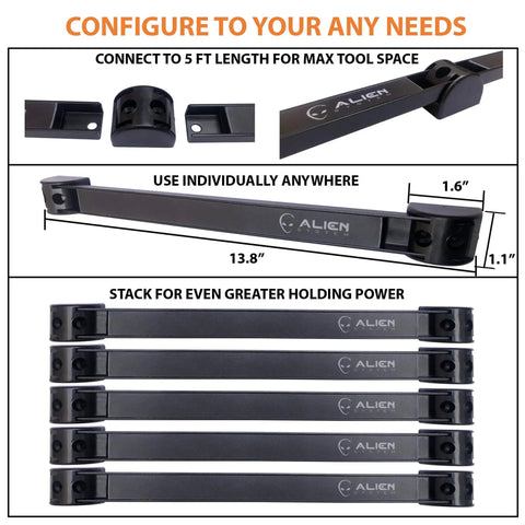 Magnetic Tool Strips Organizer 5 Pack With Sixty Inches Total Length PVC Sticker Coated Magnetic Rails For Tools Pro Grade