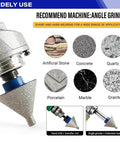 Side view of LOZLIN 2-inch diamond core drill bit with 50mm hole saw for tile, marble, masonry; 5/8-11 threaded shaft.