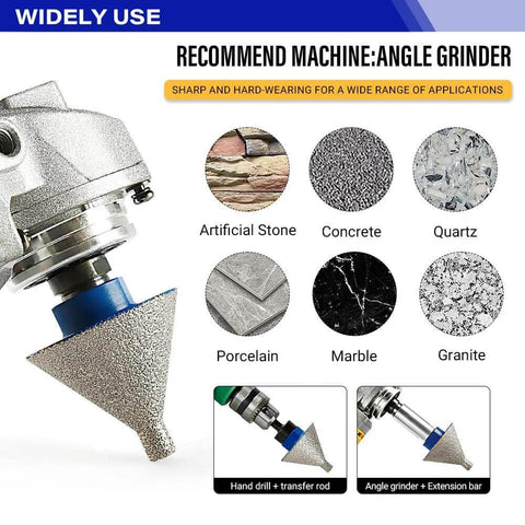 Side view of LOZLIN 2-inch diamond core drill bit with 50mm hole saw for tile, marble, masonry; 5/8-11 threaded shaft.