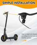 Left Brake Lever For Electric Scooters, Universal 3 Pin Female Plug Handbrake, Waterproof Aluminum Alloy shown on scooter