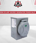 Plug And Play 50 Amp Generator Inlet Box With NEMA SS2-50P, Weatherproof Outdoor Indoor Inlet For RVs And Power Panels, 125/250V