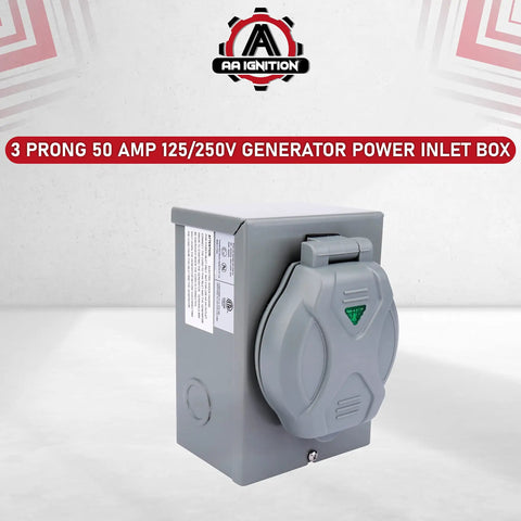 Plug And Play 50 Amp Generator Inlet Box With NEMA SS2-50P, Weatherproof Outdoor Indoor Inlet For RVs And Power Panels, 125/250V