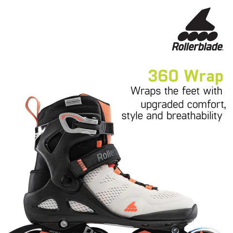 Macroblade 80 Women's Fitness Inline Skates For Casual Cruising And Entry Level Training, Stable Cuff, Breathable, Size 7