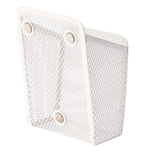 Magnetic Pencil Holder Mesh Stainless Steel Pen Basket With Three Strong Magnets, Durable Metal Writing Utensil Organizer for Whiteboards.