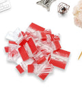 No Sweat Setup Clear Acrylic Hinges With Self Adhesive Latch Buckles Ideal For Craft Boxes Storage Solutions And Slick Organizers, set of adhesive clips with red accents.