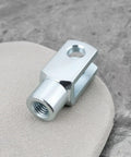 Two Piece M10x1.5 Air Cylinder Rod Clevis End With 52mm Y Connector Right Hand Female Thread For Electronic Automation Equipment Heavy Duty Carbon Steel Construction Built Tough shown close-up